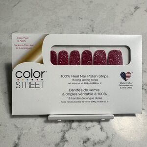 Color Street Chile It Cool 16 Real Nail Polish Strips Sparkle Red Discontinued